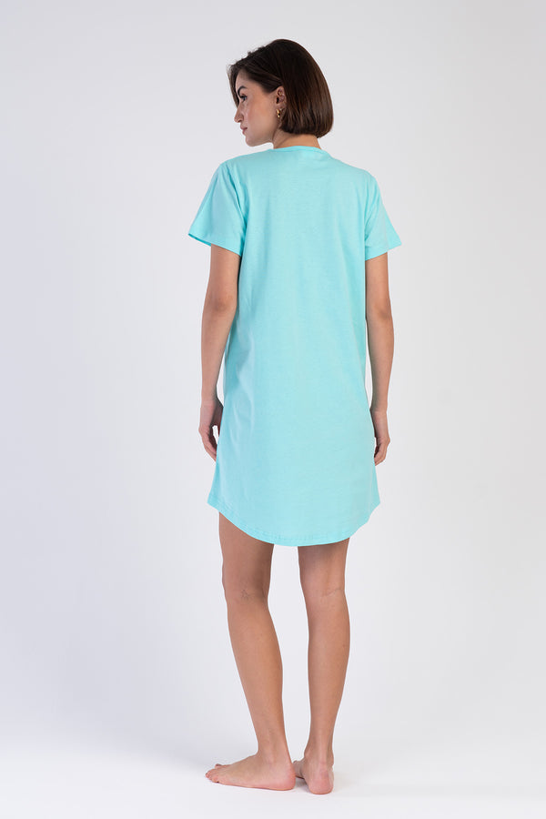 KADIN KISA KOL TUNIK 312052 - Vienetta1.GrupPARLAK MINT