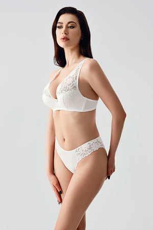 Kadın B Cup Desteksiz Sütyen Külot Takım 334156 - VienettaBORDO85