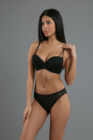 Kadın B Cup Destekli Sütyen Külot Takım 334158 - VienettaEKRU80