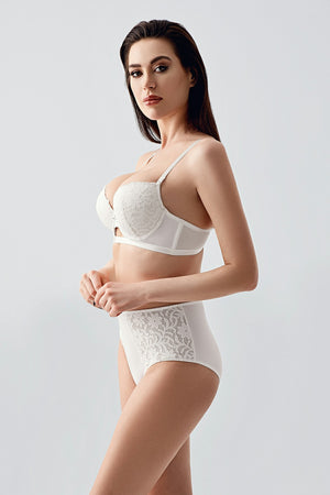 Kadın B Cup Destekli Sütyen Külot Takım 334159 - VienettaBORDO80