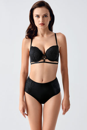 Kadın B Cup Destekli Sütyen Külot Takım 334163 - VienettaSİYAH80