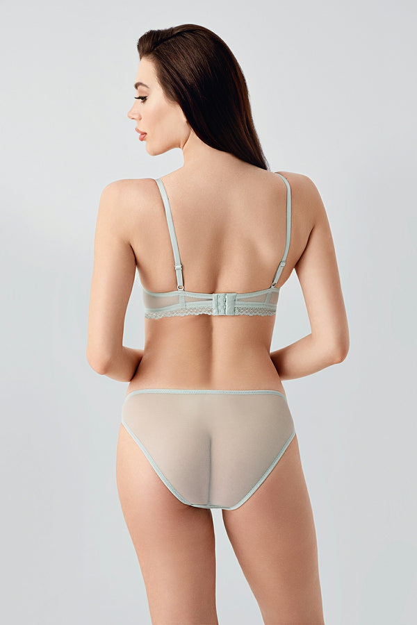 Kadın B Cup Destekli Sütyen Külot Takım 334167 - VienettaA.YEŞİL75