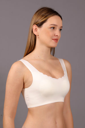 Kadın Desteksiz B Cup Balensiz Dikişsiz Lazer Çıkarılabilir Pedli Sütyen 336130 - VienettaCAPUCINOM