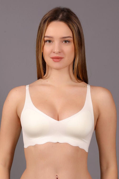 Balensiz Dikişsiz Lazer Çıkarılabilir Pedli Sütyen 336150 - VienettaEKRU80