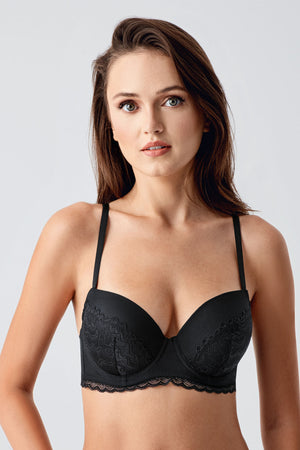Kadın Destekli B Cup Dantelli Sütyen - Vienetta1.GrupANTRASİT