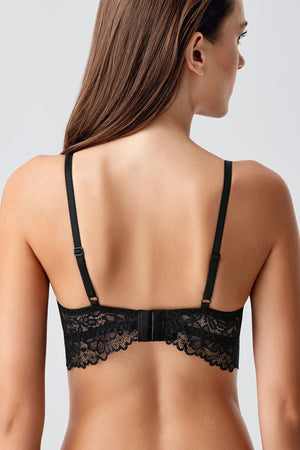 Kadın Destekli B Cup Dantelli Sütyen - Vienetta1.GrupANTRASİT