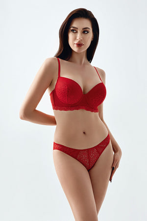 Kadın Desteksiz C Cup Sütyen Külot Takım
