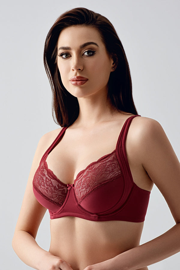 Kadın Dolgusuz C Cup Sütyen 346000 - VienettaBORDO80