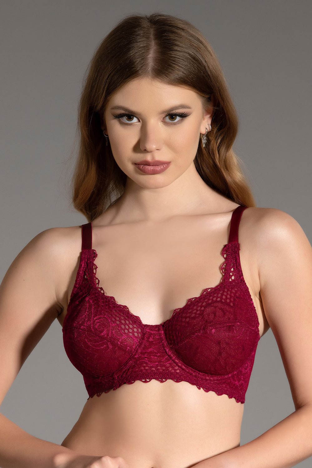 Kadın Dolgusuz C Cup Sütyen 348030 - VienettaBORDO80