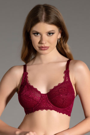 Kadın Dolgusuz C Cup Sütyen 348030 - VienettaBORDO80