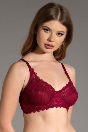 Kadın Dolgusuz C Cup Sütyen 348030 - VienettaBORDO80