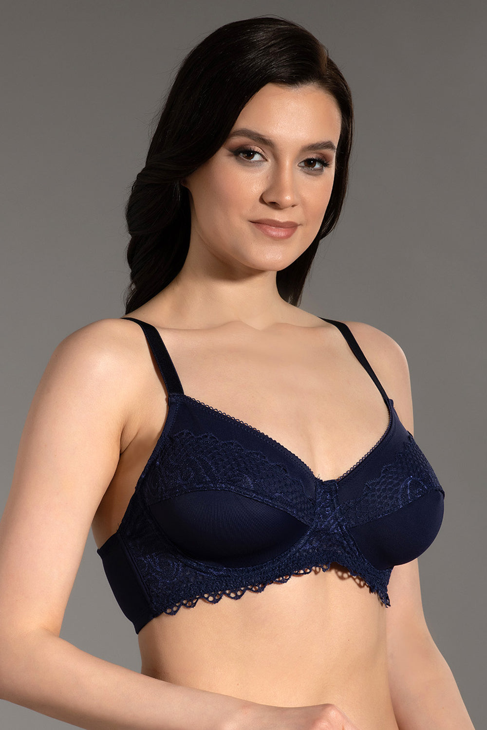 Kadın Dolgusuz C Cup Sütyen 348110 - VienettaLACİVERT85