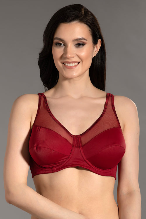 Kadın Dolgusuz D Cup Sütyen 358060 - VienettaBORDO80