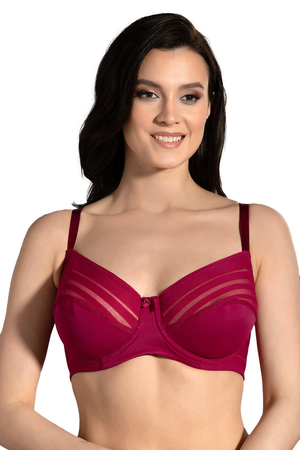 Kadın Dolgusuz D Cup Sütyen 358070 - VienettaBORDO80