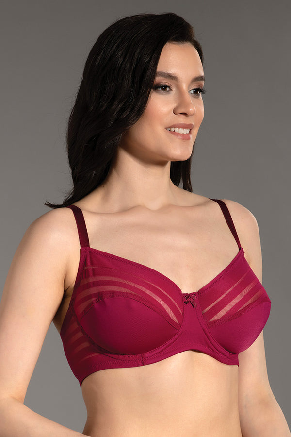 Kadın Dolgusuz D Cup Sütyen 358070 - VienettaBORDO80