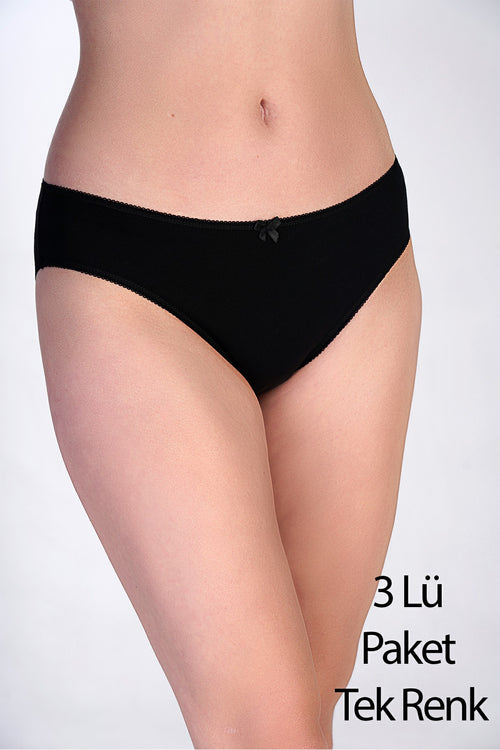 Kadın Bikini Penye 3 lü Külot
