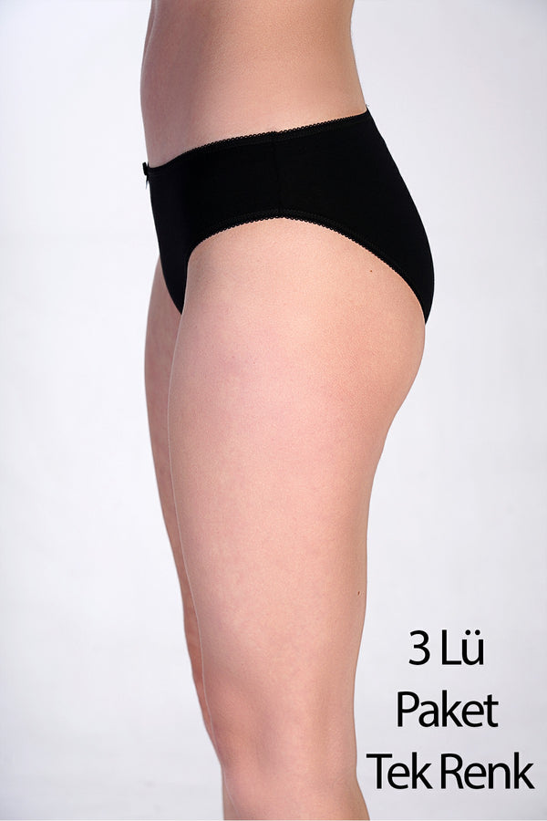 Kadın Bikini Penye 3 lü Külot
