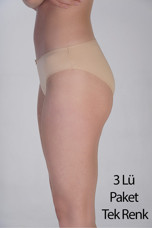 Kadın Bikini Penye 3 lü Külot
