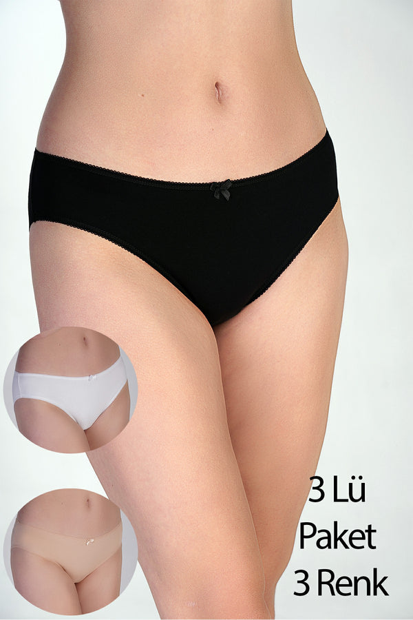 Kadın Bikini Penye 3 lü Külot
 365001