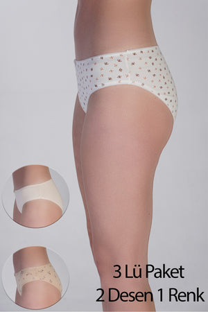 Kadın Bikini Penye 3 lü Külot
