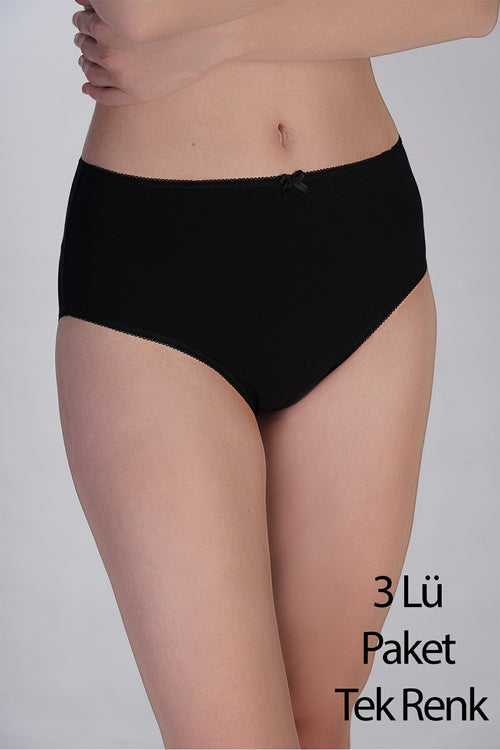 Kadın Yarım Bel Bikini Penye 3 lü Külot
