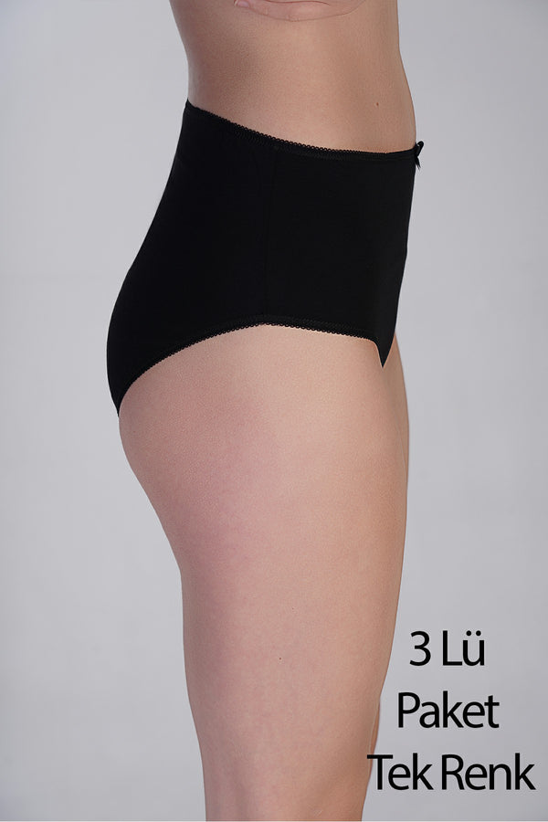 Kadın Yarım Bel Bikini Penye 3 lü Külot
