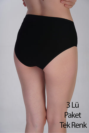 Kadın Yarım Bel Bikini Penye 3 lü Külot
