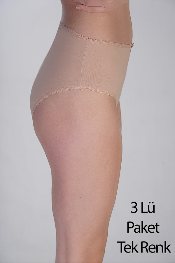 Kadın Yarım Bel Bikini Penye 3 lü Külot
