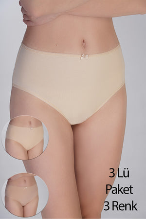 Kadın Yarım Bel Bikini Penye 3 lü Külot
 365002