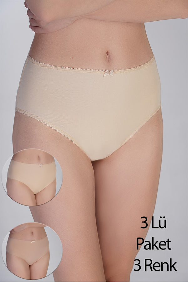 Kadın Yarım Bel Bikini Penye 3 lü Külot
 365002