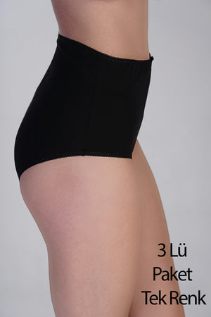 Kadın Yüksel Bel Bato Penye 3 lü Külot
