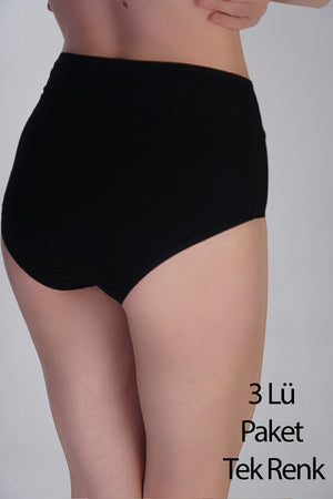 Kadın Yüksel Bel Bato Penye 3 lü Külot
