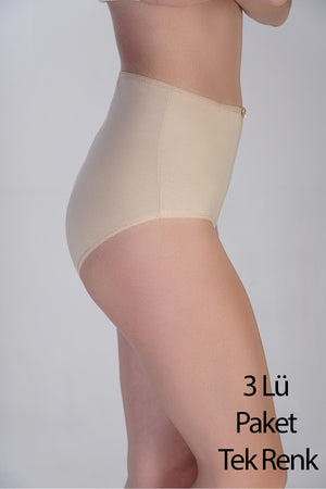Kadın Yüksel Bel Bato Penye 3 lü Külot
