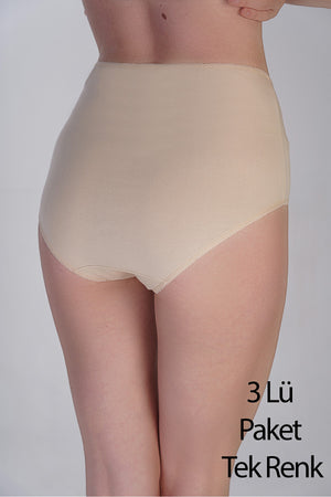 Kadın Yüksel Bel Bato Penye 3 lü Külot

