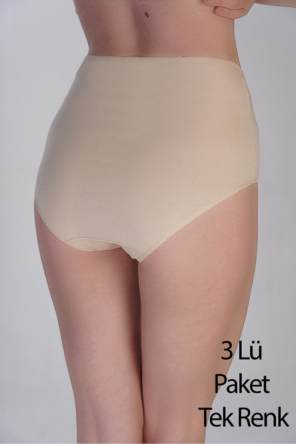 Kadın Yüksel Bel Bato Penye 3 lü Külot
