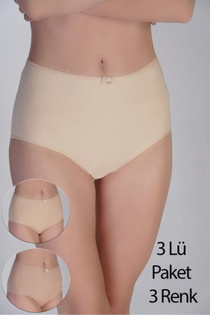 Kadın Yüksel Bel Bato Penye 3 lü Külot
 365004