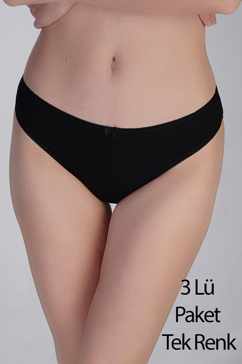Kadın Brazilian Penye 3 lü Külot 

