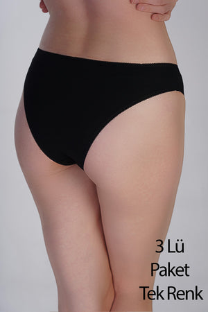 Kadın Brazilian Penye 3 lü Külot 
