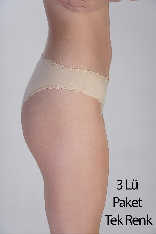 Kadın Brazilian Penye 3 lü Külot 
