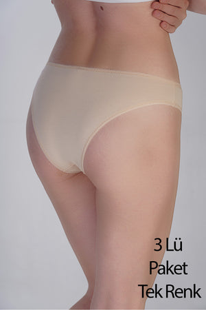 Kadın Brazilian Penye 3 lü Külot 
