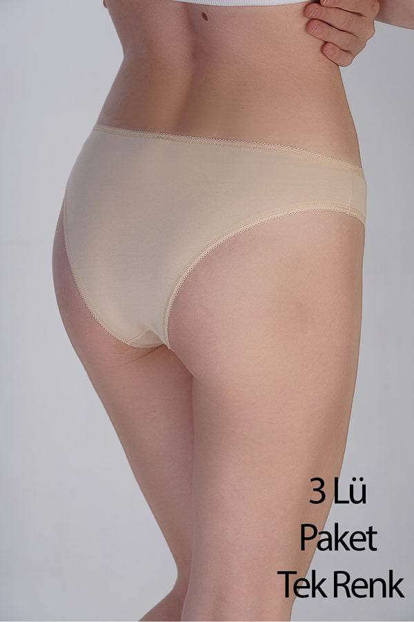 Kadın Brazilian Penye 3 lü Külot 
