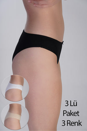 Kadın Brazilian Penye 3 lü Külot 
