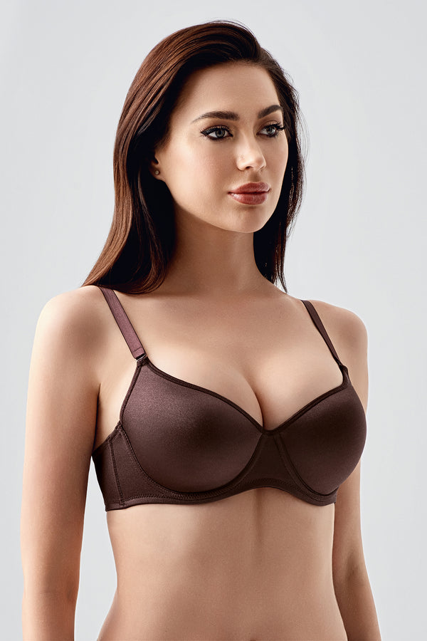 Kadın Desteksiz E Cup Big Size Sütyen 377900 - VienettaKAHVERENGİ85