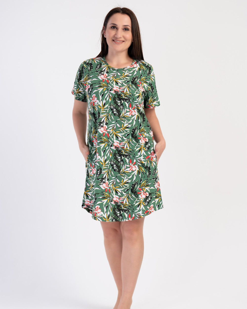 Woman Herbal Garden Big Size Pocket Detail Tunic