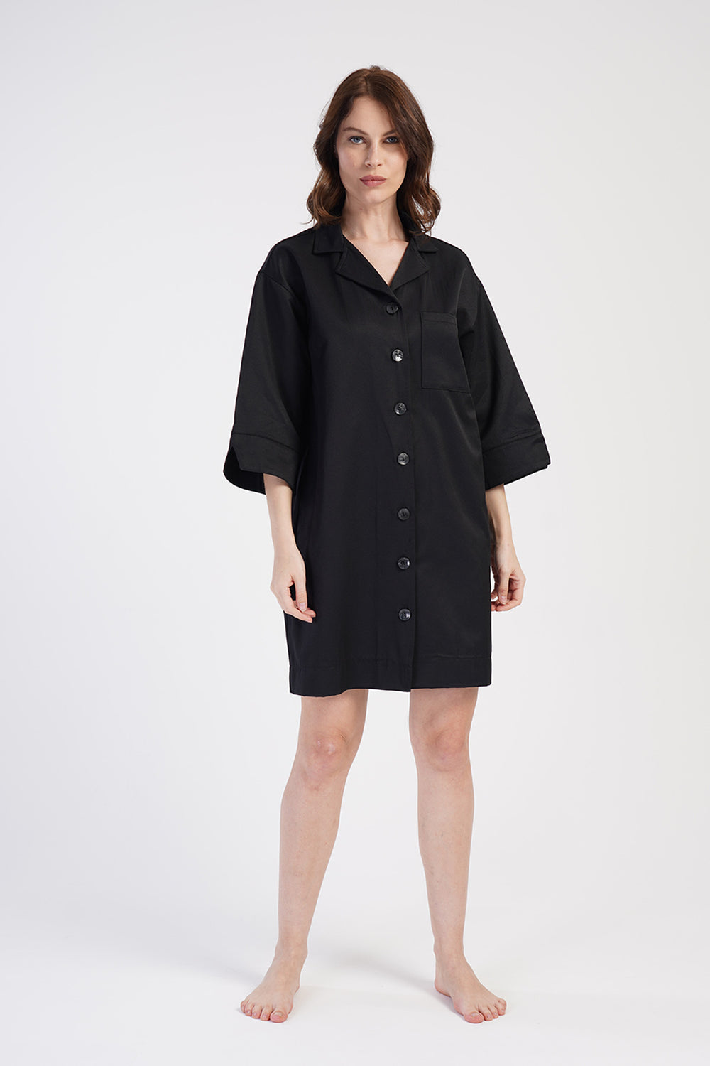 Woman Oxford Shirt Collar Tunic - Vienetta1.GrupSIYAH