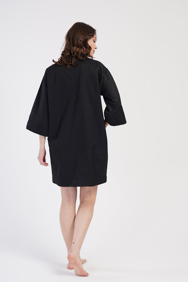 Woman Oxford Shirt Collar Tunic - Vienetta1.GrupSIYAH