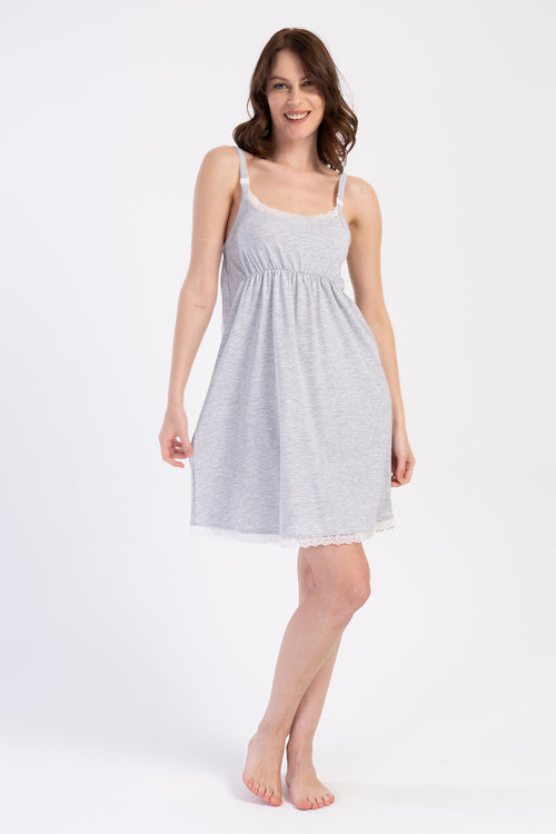 HAMILE IP ASKILI TUNIK 401043 - Vienetta1.GrupGRAY MELANGE