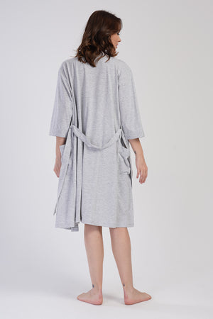 KADIN SUPREM 3/4KOL HAMILE SABAHLIK TAKIM 401044 - Vienetta1.GrupGRAY MELANGE