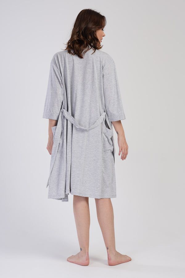 KADIN SUPREM 3/4KOL HAMILE SABAHLIK TAKIM 401044 - Vienetta1.GrupGRAY MELANGE