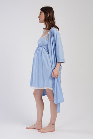 KADIN SUPREM 3/4KOL HAMILE SABAHLIK TAKIM 401044 - Vienetta1.GrupGRAY MELANGE